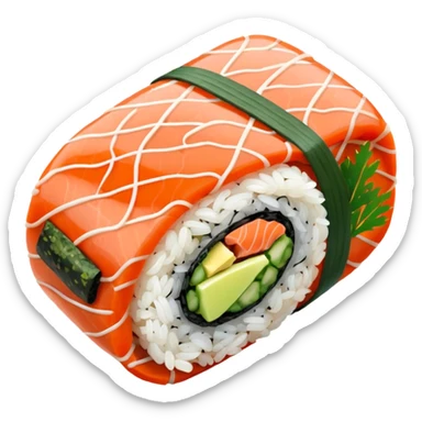 single sushi roll birds eye veiw sticker