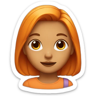 Girl with pumpkin instead of hair sticker