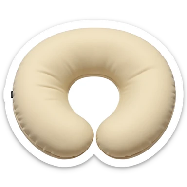A fluffy memory-foam travel pillow that molds gently to the traveler’s head and shoulders. sticker