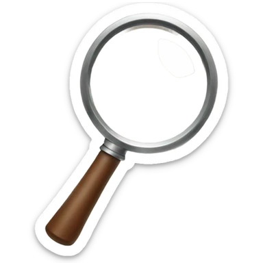 Brown white magnifying glass sticker