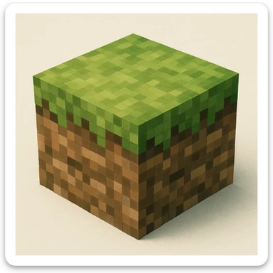 Minecraft grass block in general style sticker