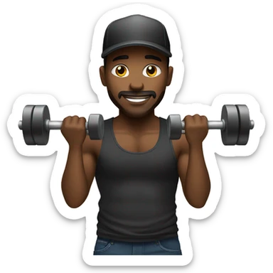 Black trucker lifting weights sticker
