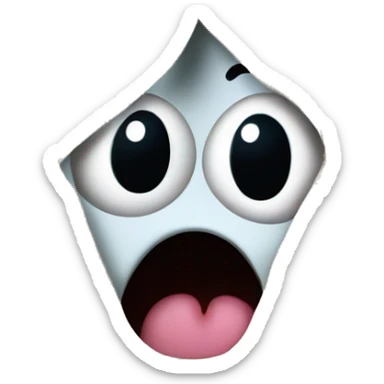 shocked, flustered emoji face peeking out o curtains sticker