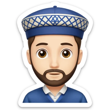 stereotypical jewish man with yarmulke sticker