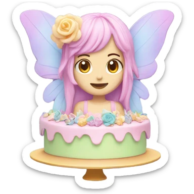 Fairy pastel cake sticker