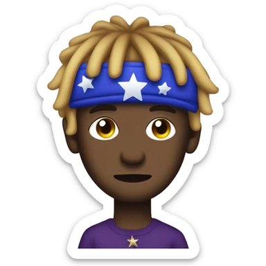 Lil uzi vert rapper with a dimand star on forehead sticker