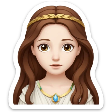Metis The pre-Olympian goddess of wisdom, counsel, and deep thought. She was the first wife and advisor of Zeus and the mother of Athena, the later goddess of wisdom. Her name connoted "cunning intelligence," a quality highly valued in Greek heroes like Odysseus. 
 sticker