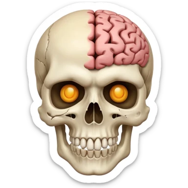 Skull face brain sticker