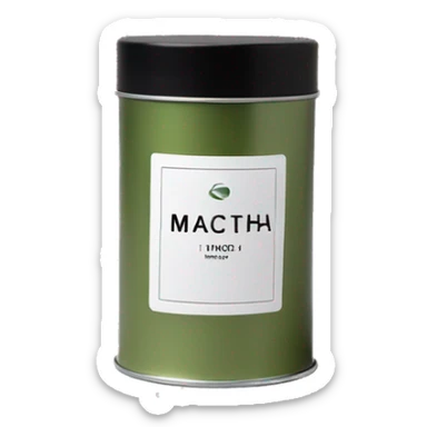 minimal matcha scented lit candle in small silver tin with realistic label sticker