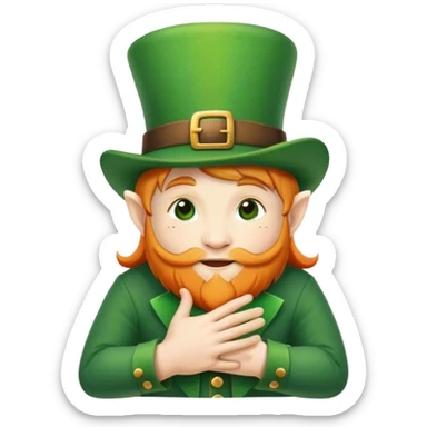 Hugs kisses leprechaun hat sticker