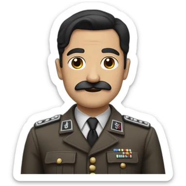 nazi leader with black hair and normal skin tone and squared mustache sticker