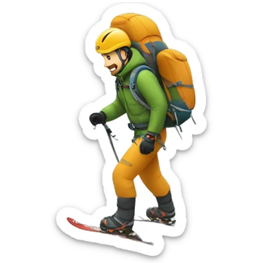 Hombre alpinista subiendo montaña sticker