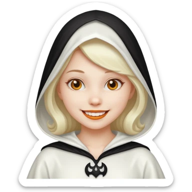 girl with hallowen white costumes sticker