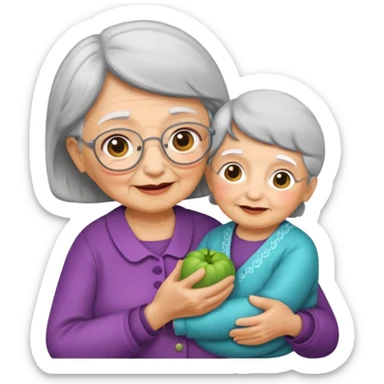 Grandma holding ba y sticker