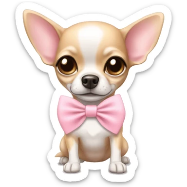 Chihuahua with lightpink bow sticker