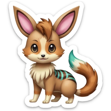 Meloetta-Eevee-Furret-Pokémon-Fakémon-creature sticker