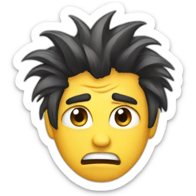 cry angry lose hair sticker