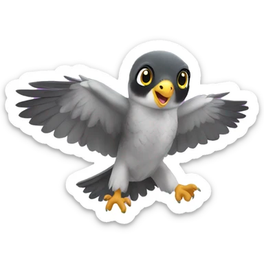 Baby Peregrine falcon happy dance sticker