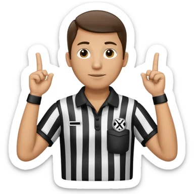 referee with raised arms crossed like an X sticker
