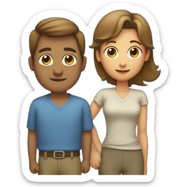 father, mother, boy, girl sticker