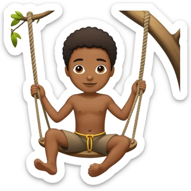 Black person next to a rope swing sticker