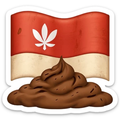 Indonesia flag but poop in mid sticker