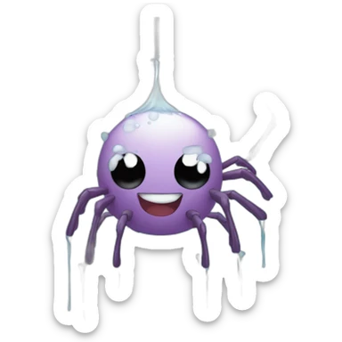spider taking a shower sticker