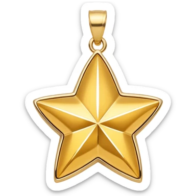 golden star charm-shaped trinket, gold pendant sticker
