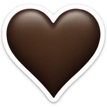 Very dark brown heart  sticker