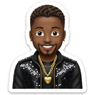 Dalvin Mr. Dalvin DeGrate from Jodeci/K-Ci & JoJo with dark brown, black sequin outfit sticker