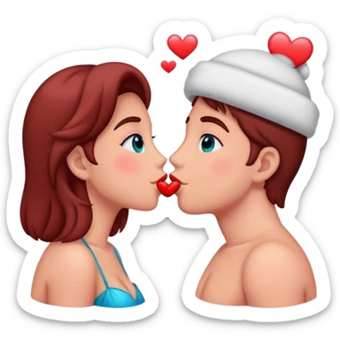 beso enamorados de morenos sticker