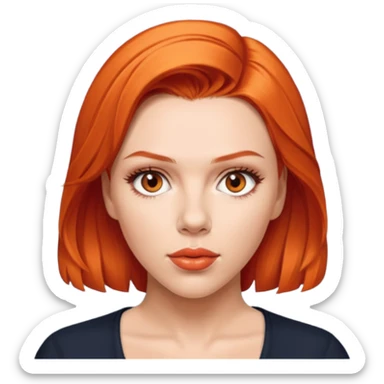 scarlett johansson, orange red sticker