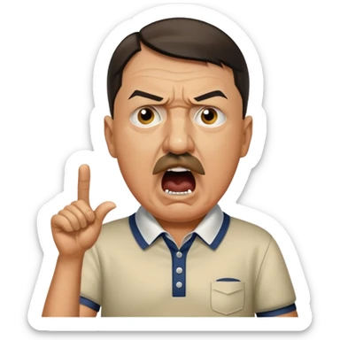 Adolf Hitler playing golf while yelling Fore! sticker