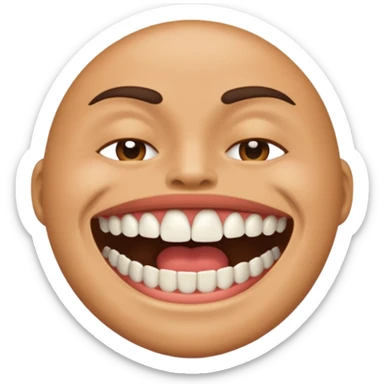 realistic grinding teeth emoji with their mouth lcosed sticker