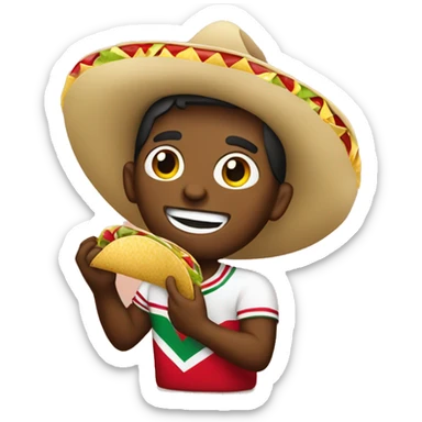mexican eating tacos sticker