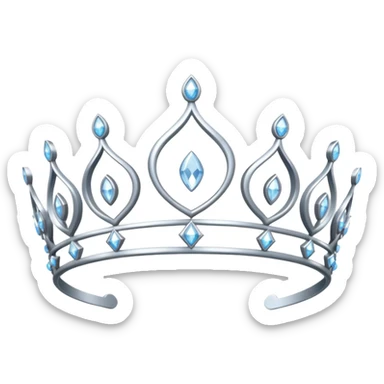 iced silver tiara with diamonds sticker