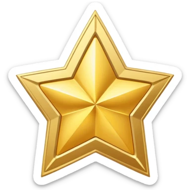 golden medal in star shape, golden, Silver center sticker