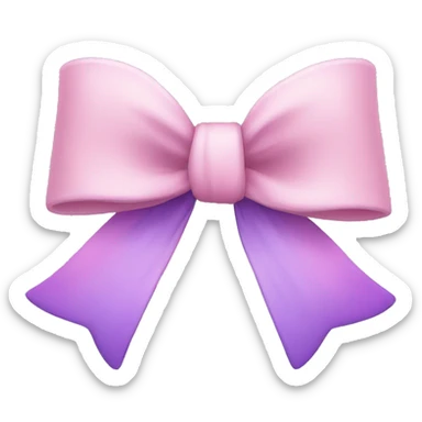 pastel pink and purple bow sticker