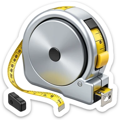 Silver tape measure sticker