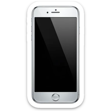 simple smart phone with a blank screen as an ios emoji sticker