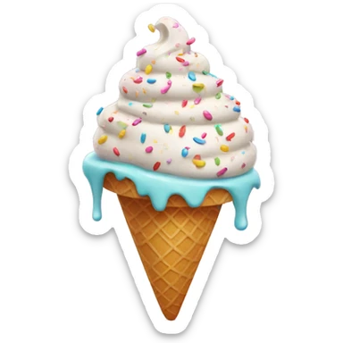 Ice cream with sprinkles sticker
