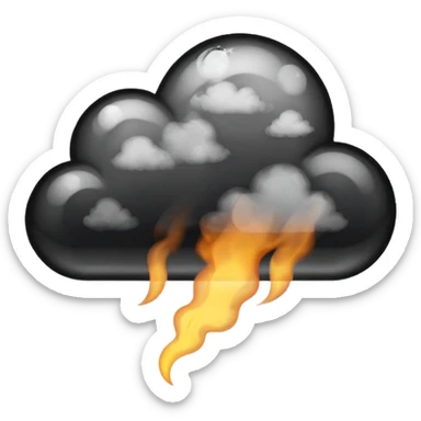 Shiny black cloud with stars sticker