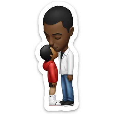 Micheal Jackson kissing Micheal Jordan  sticker
