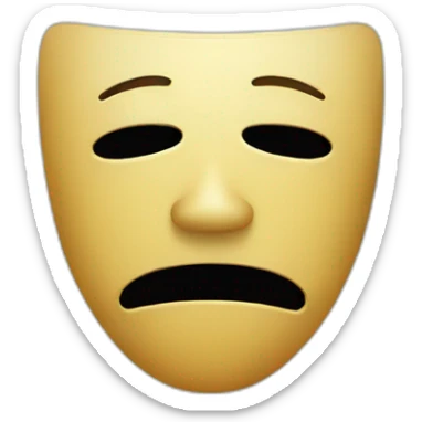 Sad emoji with taking happy mask sticker