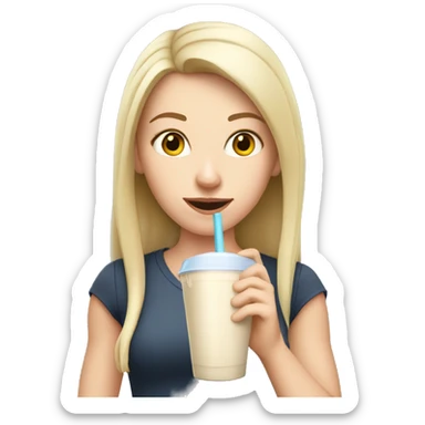 White girl drinking protein shake  sticker