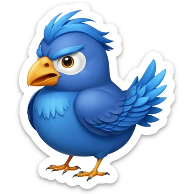 BLUE BIRD ANGRY  sticker