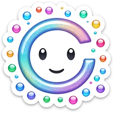 Glitter White Infinite sticker