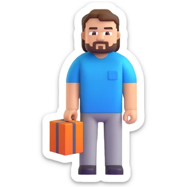 Minecraft character of Jack Black wearing a blue t-shirt sticker