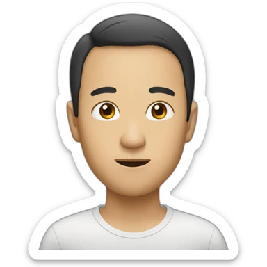 Small asian with facial stubble sticker