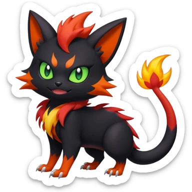 Noibat-Nargacuga-Litten-Torracat-fusion-Fakemon-Pokémon-creature  sticker